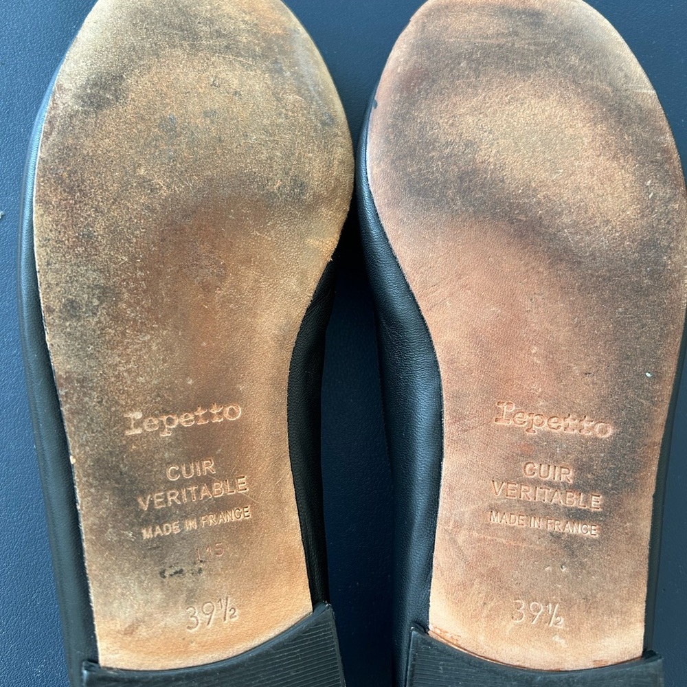 Repetto Black Ballet Flats with Bow - Picture 5 of 8